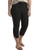 HUE Womens Ankle Slit Essential Denim Capri Legging  Black  Large