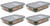 Pyrex 3-Cup Rectangle Food Storage with Grey Lid -Pack of 4 Containers-