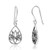 925 Sterling Silver Lotus Flower Blossom Teardrop Dangle Hook Earrings