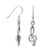 925 Sterling Silver Treble G Clef Musician Dangle Hook Earrings