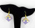 Gold-tone Purple Enamel Rainbow Charm Dangle Earrings