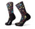 Smartwool Hike Light Sharp Things Print Crew Black MD -Mens Shoe 6-8-5-