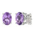925 Sterling Silver Stud Earrings -SILGO- February And March Amethyst Gemstone Earrings- Hypoallergenic and Nickel-Free for Sensitive Ears  with Rhodi