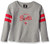 NBA by Outerstuff NBA Kids and Youth Girls Chicago Bulls 3 Point Long Sleeve Dolman Tee  Heather Grey  Youth Small-7-8-