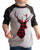 7 ate 9 Apparel Kids Plaid Deer Raglan Tee Grey Small