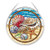 Amia Seaside Shells Medium Circle Glass Suncatcher  Multicolor