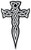 Large Celtic Cross Dagger White Iron-On Patch Embroidered Irish Crucifix