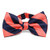 TieMart Bright Coral and Navy Blue Striped Bow Tie