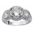 Sterling Silver Round Cubic Zirconia Bezel Set Vintage Style 3 Stone Bridal Ring Size 8