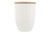 Creative Co-op Large White Ceramic Wood Lid Canister
