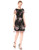 Adrianna Papell Womens Floral Embroidery Flared Dress  Black Multi  8