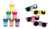 Fun Express 12 Hibiscus Print Mini Supper Cups and 12 Sunglasses Bundle Set