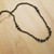 Black Spinel Round Beads Necklace Strand Sterling Silver August Birthday Jewelry Gift for her
