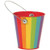 Amscan 432589-9 Metal Bucket w-handle Rainbow 1 piece Party Accessory