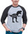 7 ate 9 Apparel Mens Daddysaurus Dinosaur Raglan Tee 2XL Grey