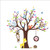 Fymural Cartoon Tree Wall Decor - Kid Baby Nursery Forest Animal Monkey Owls Giraffe Tree Wall Sticker Bedroom Mural Decals DIY Vinyl Removable Wall Art for Kids Girls Room