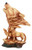 Ebros Wildlife Scene Howling Wolf Head Bust Figurine 12 Tall Wolf Pack Statue in Faux Wood Finish