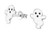 Hypoallergenic Sterling Silver Ghost Tiny Stud Earrings -Nickel Free-