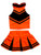Little Girls Cheerleader Cheerleading Outfit Uniform Costume Cosplay Halloween Bright Orange-Black -M - 5-8-