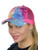 C-C Ponycap Messy High Bun Ponytail Adjustable Mesh Trucker Baseball Cap Hat  Tie Dye Hot Pink