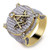 TOPGRILLZ Hip Hop 14K Gold Plated Iced Out CZ Bling AG Free Mason Ring for Men -11-