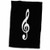 3D Rose Black Treble Notation-G Clef Musical Note Musician Gift Hand Towel  15 x 22  Multicolor