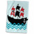 3D Rose Pirate Boat- Kids Décor Hand Towel  15 x 22  Blue