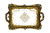 Creative Co-op Resin Mirrored Tray with Antiqued Gold Finish