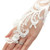 Lace Fingerless Bridal Gloves with Rhinestones for Weddings -8 in  White-