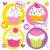 Amscan 501291 Cupcake Party Beverage napkins 5" x 5" Multicolor