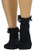 ToBeInStyle Womens Opaque Ankle High Socks With Ruffled Lace Top - Black