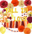 Fall Bridal Shower Decorations Wine Burgundy Champagne Orange-Fall in Love Balloons Burgundy Orange Yellow Balloons Maroon Burgundy Wedding-Fall Theme