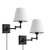 Wall Sconce Sets of 2 Wall Lamps with Plug in Cord Swing Arm Wall Lights Fabric Shade Wall Mount Sconce Fixtures for Bedroom Living Room 2-Pack  Bulb