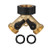 Garden Hose Splitter 2 Way  Heavy Duty Brass Watering Hose Connector Tap Splitter  Y Connector Brass Garden Hose Adapter with Shut On-Off Valves -1-