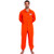 Prisoner Jumpsuit Orange Prison Escaped Inmate Jailbird Coverall Costume with Name Tag -Large-