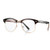 Fake Nerd Glasses Semi-Rimless Frame Horn Rimmed Clear Lens Eyewear -Brown-Gold  51-