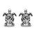 Womens 925 Oxidized Sterling Silver Filigree Sea Turtle Post Stud Earrings  11 mm