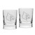 University Glass NCAA Louisville Cardinals Adult Set of 2 - 14 oz Square Double Old Fashion Glasses Deep Etched Engraved  One Size  Clear