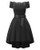 Womens Vintage Off Shoulder Floral Lace Cocktail Dress Slim Boat Neck Formal Party Evening Wedding Swing Dress
