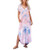 Womens Casual Short Sleeve V Neck Dress Side Split Maxi Long Dresses with Pockets-Tie S-