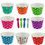 Worlds Paper Ice Cream Cups With Plastic Spoons Polka Dot Paper Yogurt Cups 8oz Mix 50 Set
