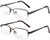 Reading Glasses Set of 2 Bifocal Half Rim Metal Glasses for Reading Quality Spring Hinge Readers Men and Women -4