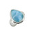 YoTreasure Natural Larimar Solid 925 Sterling Silver Teardrop Split Shank Ring