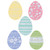 Mini Pastel Easter Eggs Glitter Cutout Decorations  50 Ct-