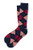 Mens Hipster Designer Argyle Design Luxury Crew Dress Socks -Blue Coral and Burgundy-
