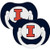 Illinois Fighting Illini Navy Infant Pacifier Set -2- - NCAA Baby Pacifiers
