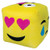 iscream X-Pressive! Emoji Cube Fleece 11" x 11" Microbead Pillow with Embroidered Accents
