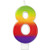 Wilton W2811-1047 Rainbow Candle, Numeral 8