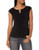 Calvin Klein Womens Sleeveless Blouse with Keyhole  Black  Large