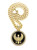 CBC Crown Gold Plated Egyptian God Horus Falcon Medallion Pendant Necklace  9mm 18 Cuban Chain -Gold-